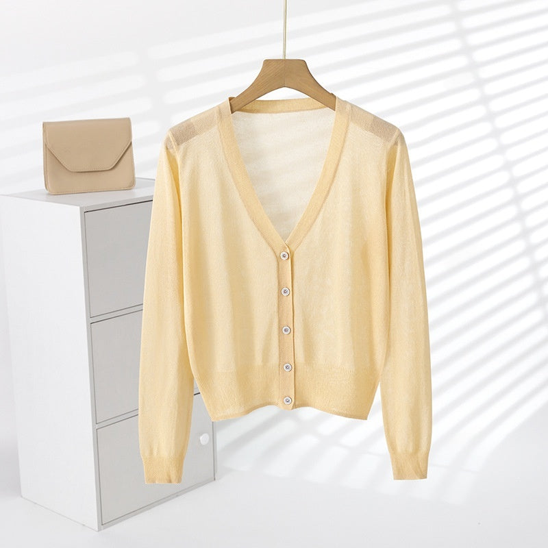 Ice Silk Sun-Protective Knitted Cardigan For Women