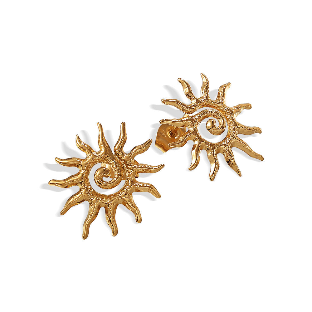 Minimalist Stainless Steel Sunflower Earrings