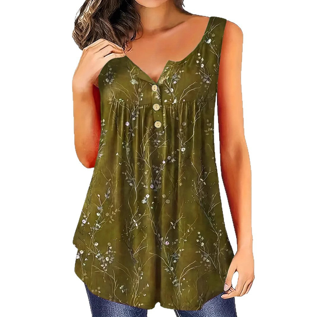 Women's Casual Loose-Fit Buttoned V-Neck Vest