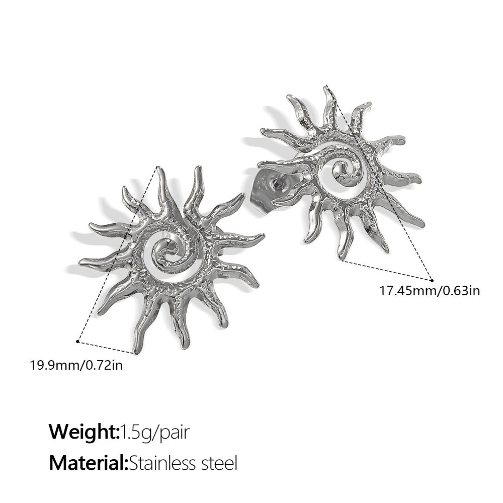 Minimalist Stainless Steel Sunflower Earrings