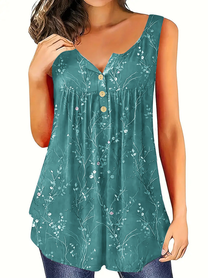 Women's Casual Loose-Fit Buttoned V-Neck Vest