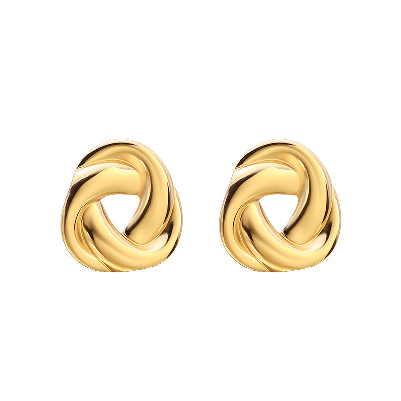 European And American Style Fashionable Titanium Steel Irregular Earrings