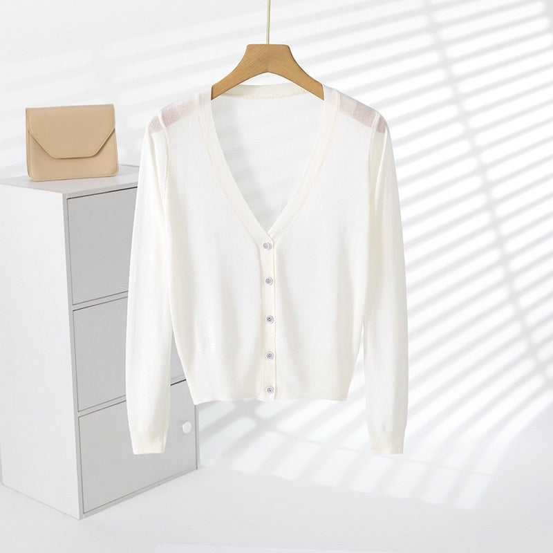 Ice Silk Sun-Protective Knitted Cardigan For Women