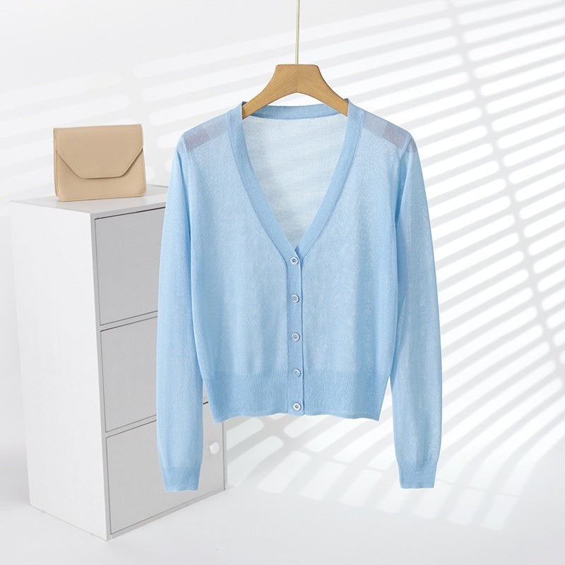 Ice Silk Sun-Protective Knitted Cardigan For Women
