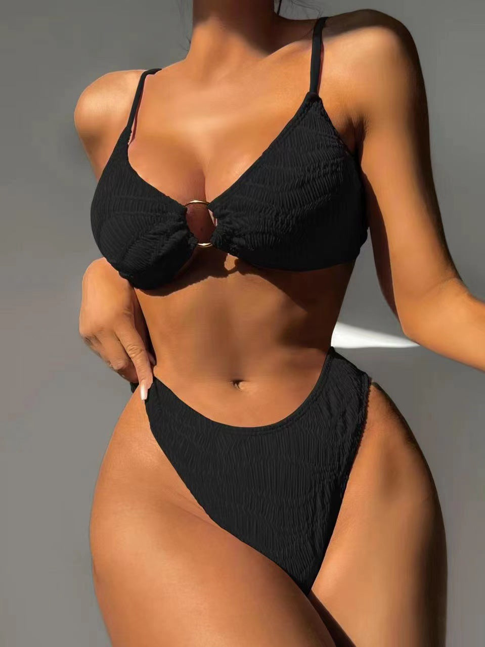Bikini Solid-color Small Circle Triangle Swimsuit