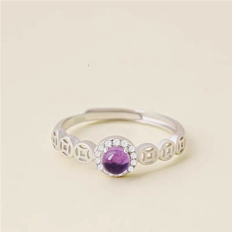 Ring Girl Wang Cai Purple Copper Coin Niche