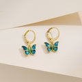 Japanese-Korean French-style Dripping-Oil Petite And Playful Butterfly Earrings