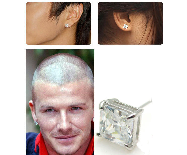 Four-claw Stud Earrings Trendy Silver Jewelry