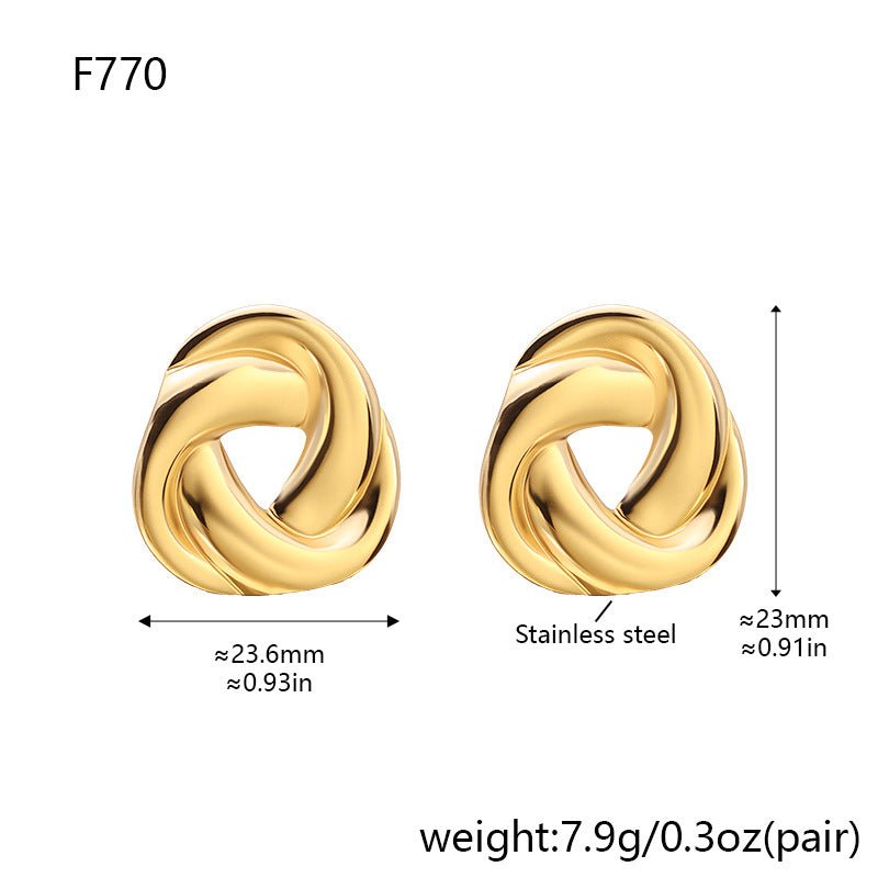 European And American Style Fashionable Titanium Steel Irregular Earrings