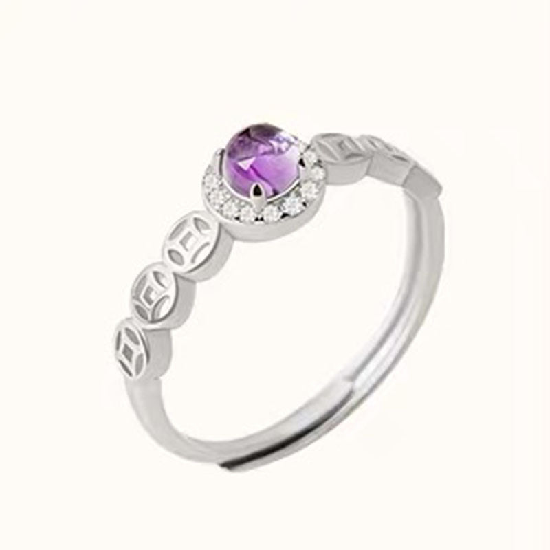 Ring Girl Wang Cai Purple Copper Coin Niche