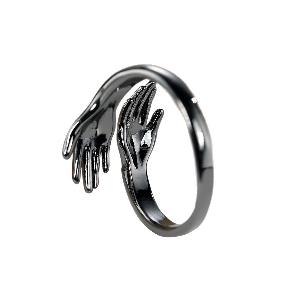 Couples Rings With Palms Spread Wide