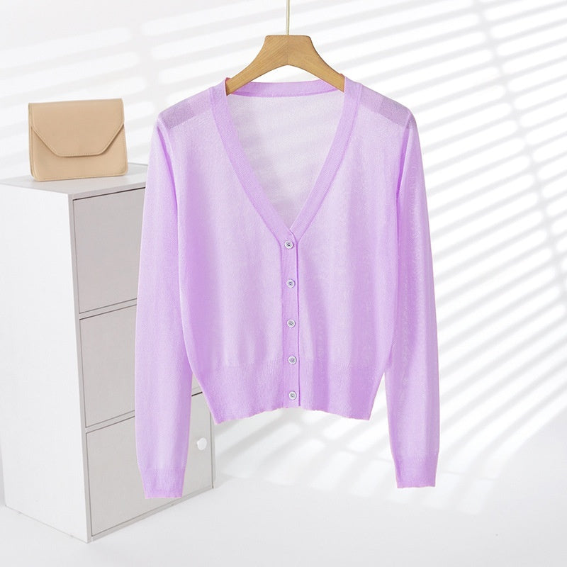 Ice Silk Sun-Protective Knitted Cardigan For Women