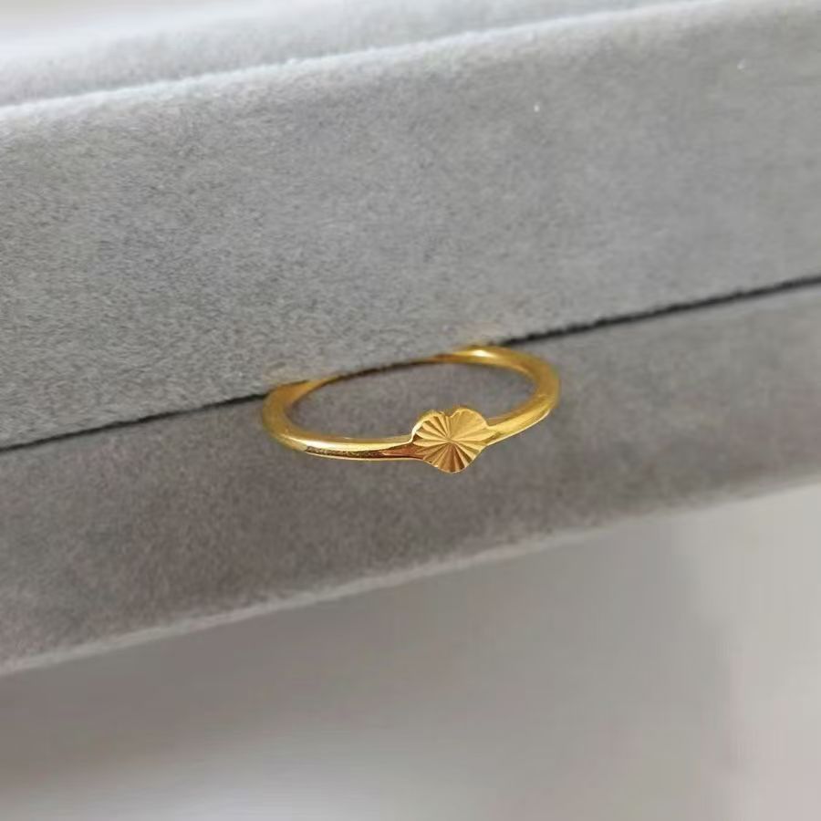 Colorfast Laser-Printed Little Heart Ring For Women