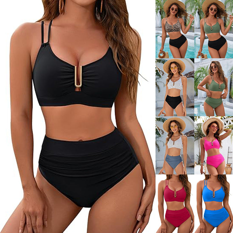 Women's Versatile Tight-Fitting Backless Bandage Swimsuit Set