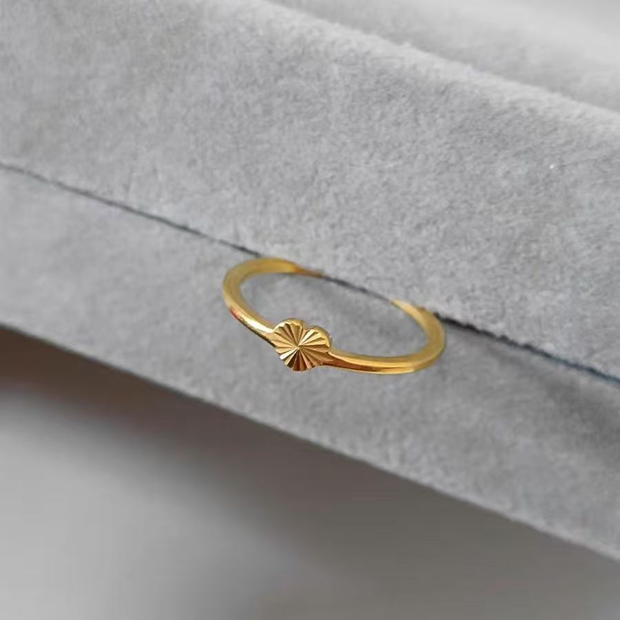 Colorfast Laser-Printed Little Heart Ring For Women