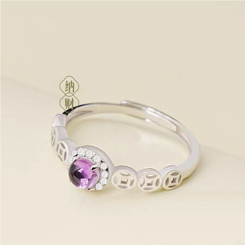 Ring Girl Wang Cai Purple Copper Coin Niche