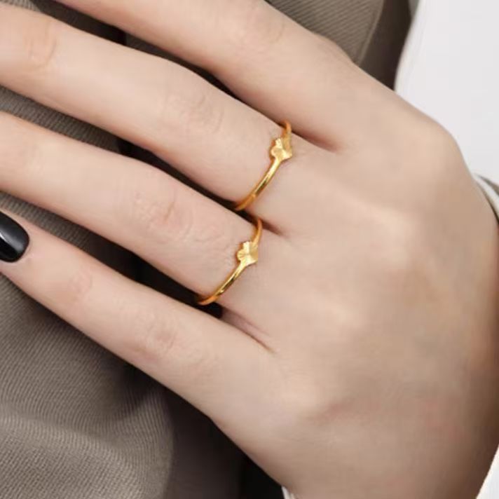 Colorfast Laser-Printed Little Heart Ring For Women