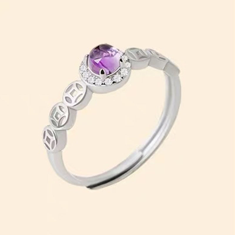 Ring Girl Wang Cai Purple Copper Coin Niche