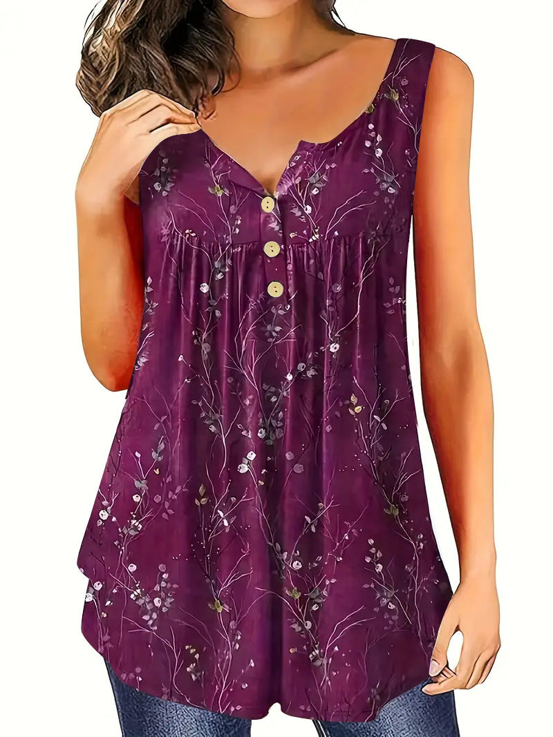 Women's Casual Loose-Fit Buttoned V-Neck Vest