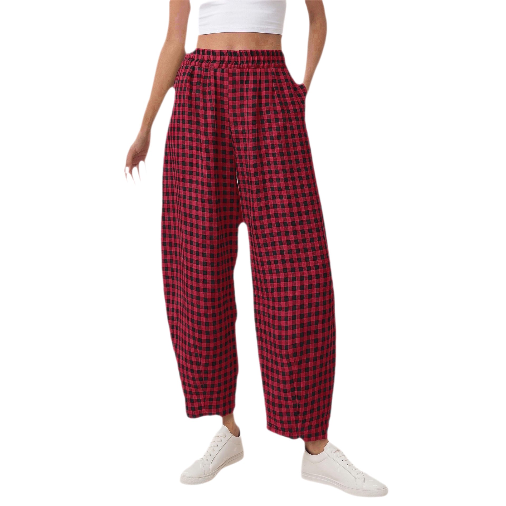 Loose-fitting Casual Cropped Pantsstylish And Versatile