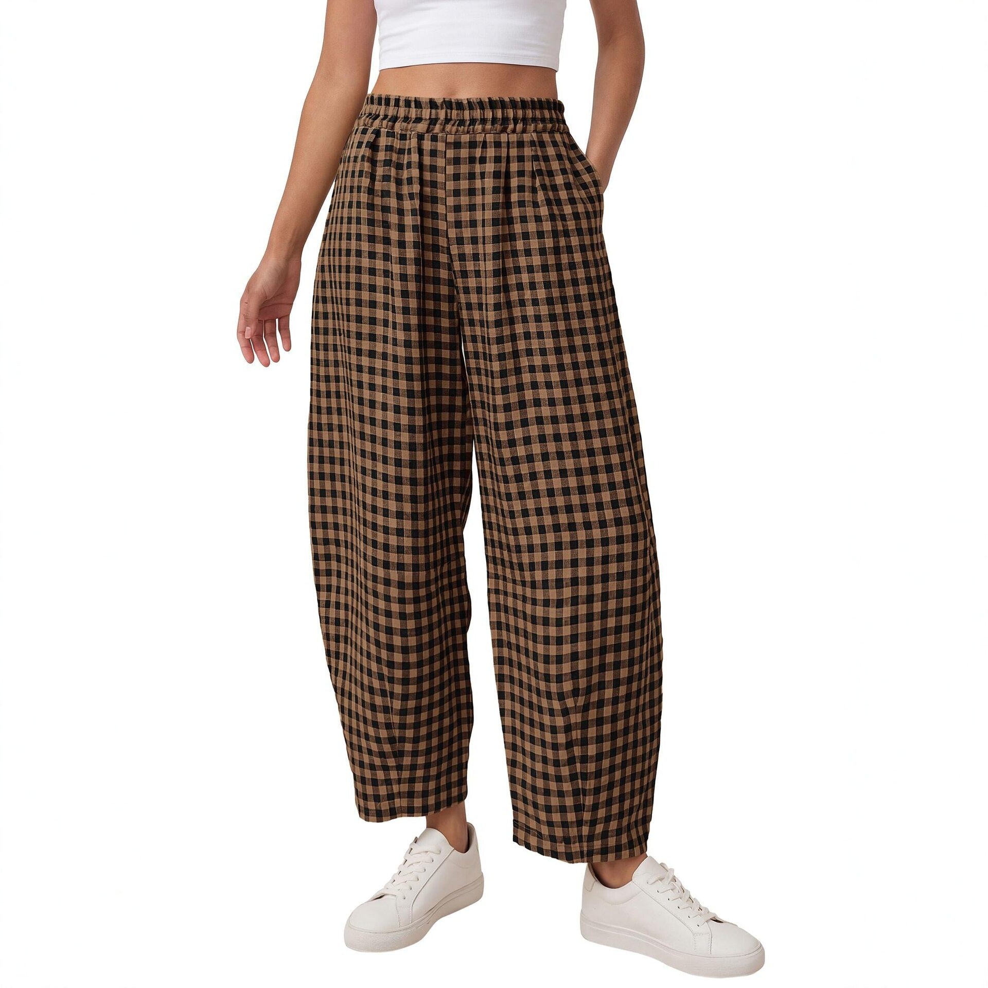 Loose-fitting Casual Cropped Pantsstylish And Versatile